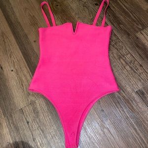 NBD hot pink bodysuit